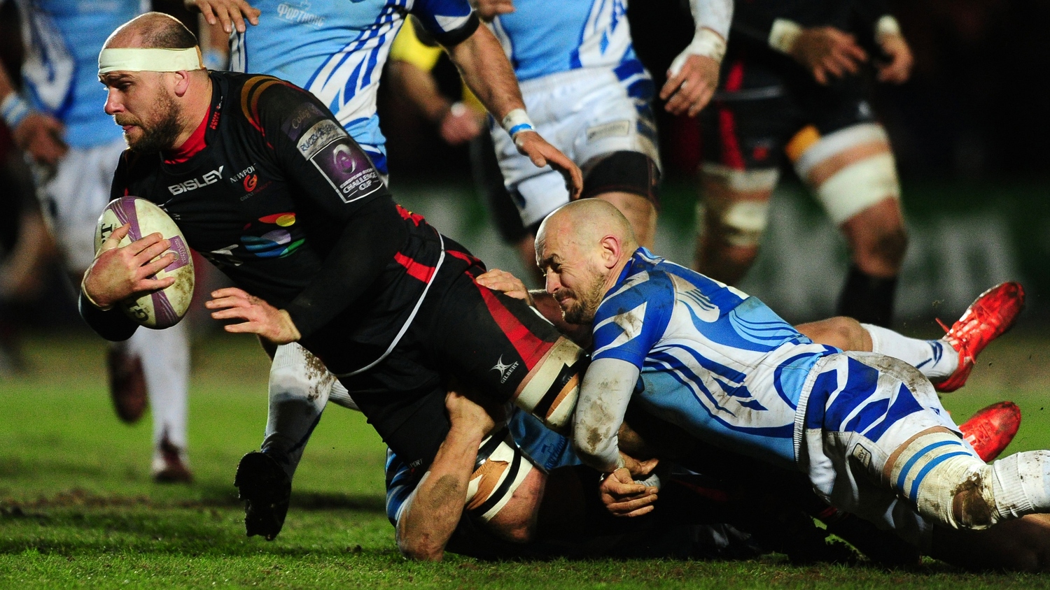 Ancien Maillot rugby NEWPORT DRAGONS GILBERT dedicadé par les