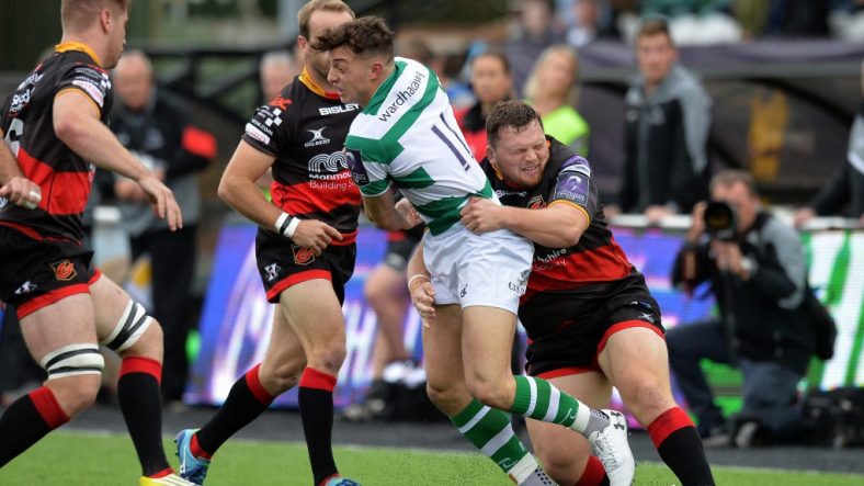 Newcastle Falcons won a see-saw encounter with Welsh side Dragons