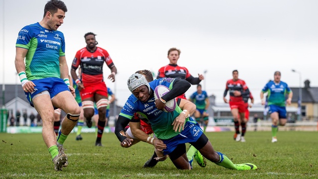 Connacht Rugby finished their Challenge Cup Pool 5 campaign with an unbeaten record as Niyi Adeolokun scored a first-half hat-trick at The Sportsground. - 20/01/2018 16:36